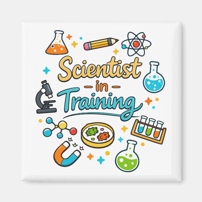 Young Scientist in Training Invitation Magnet (Front)