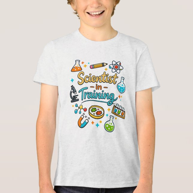 Young Scientist in Training Invitation Tri-Blend Shirt (Front)