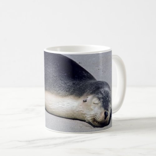 Young seal sleeping on a beach _ Australia Coffee Mug