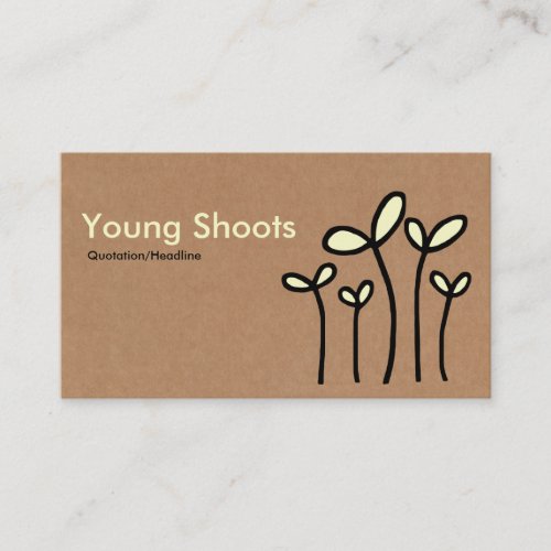 Young Shoots _ Cream and Black on Cardboard Tex Business Card