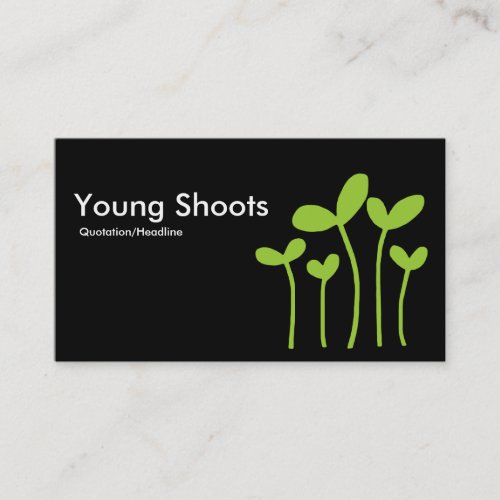 Young Shoots v2 _ Martian Grn on Black alt sides Business Card