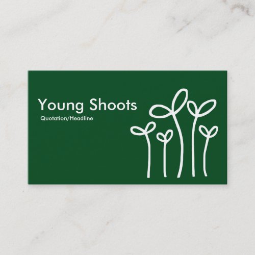 Young Shoots _ White on Green 02481c alt sides Business Card