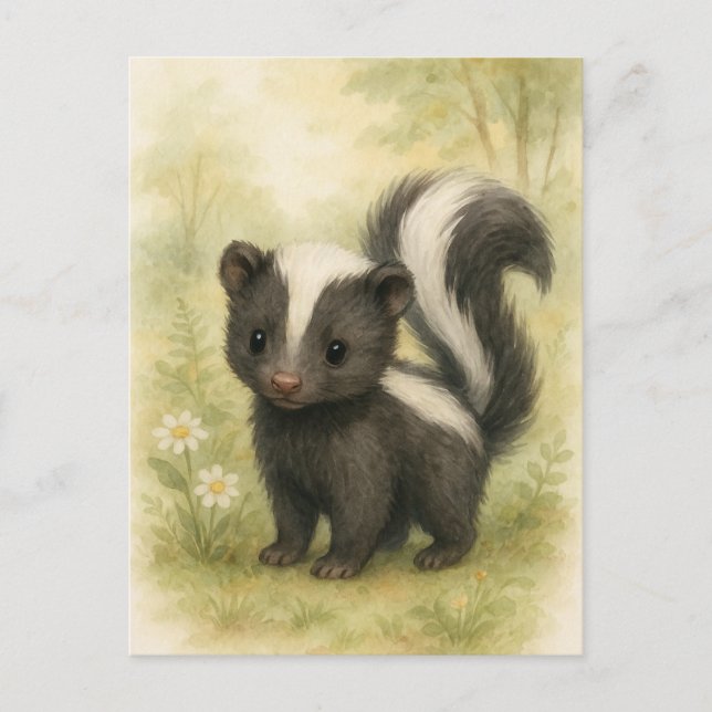 Young Skunk Baby Wild Animals Postcard (Front)