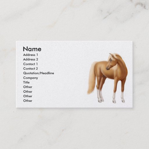 Customizable Young Sorrel Horse Business Card