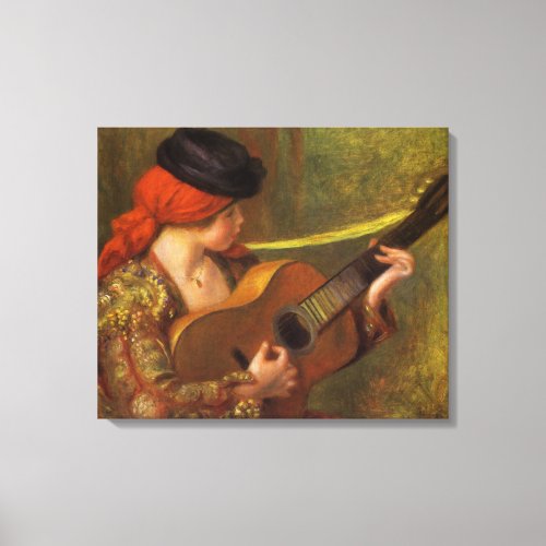 Young Spanish Woman with a Guitar by Pierre Renoir Canvas Print