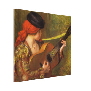 Young Spanish Woman with a Guitar by Pierre Renoir Canvas Print