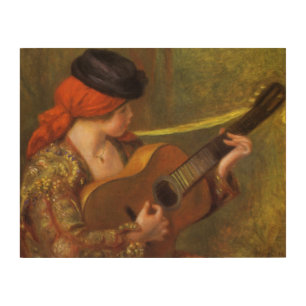 Young Spanish Woman with a Guitar by Pierre Renoir Wood Wall Decor