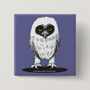 Young Spectacled Owl Button