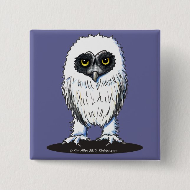 Young Spectacled Owl Button (Front)