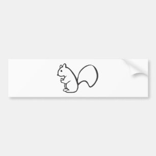 Young Squirrel in Black and White Sketch Bumper Sticker