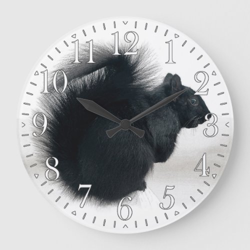 Young Squirrel in Winter Photo Large Clock