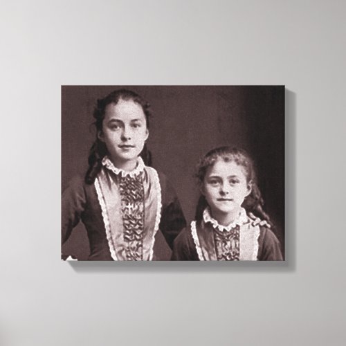 Young St Therese of Lisieux and sister Celine Canvas Print
