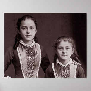 Young St. Therese of Lisieux and sister Celine. Poster