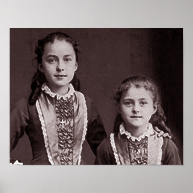 Young St. Therese of Lisieux and sister Celine. Poster (Front)