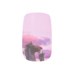 Young stallions horses Nails Minx Nail Wraps