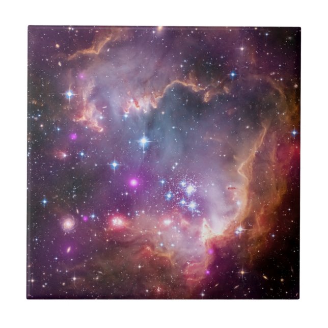 Young Stars In The Small Magellanic Cloud. Ceramic Tile (Front)