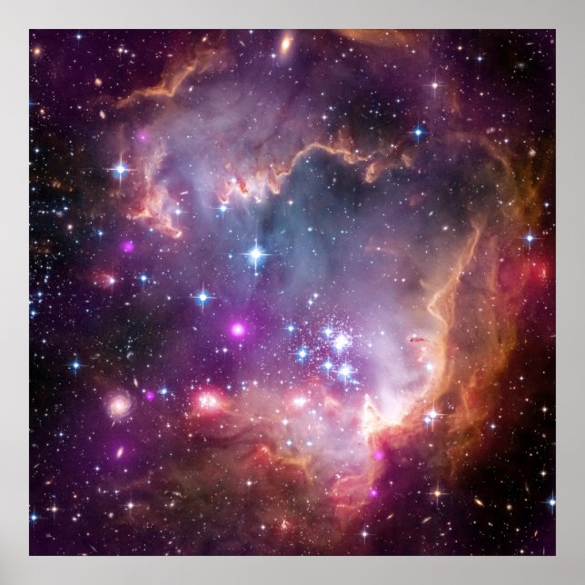 Young Stars In The Small Magellanic Cloud. Poster (Front)