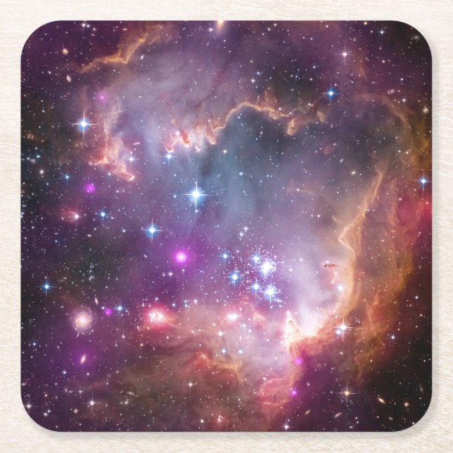 Young Stars In The Small Magellanic Cloud. Square Paper Coaster (Front)