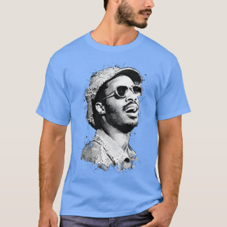 Young Stevie Wonder in Abstract Art T-Shirt