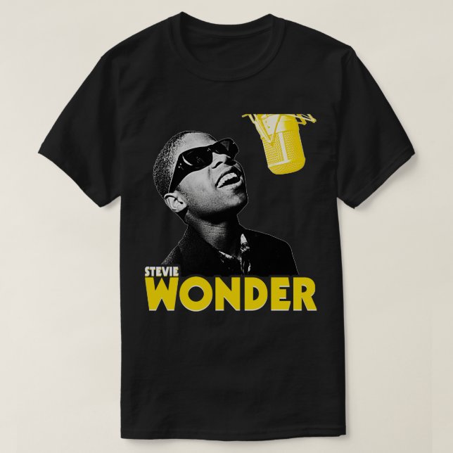 Young Stevie Wonder Retro RB Singer Tribute T-Shirt (Design Front)