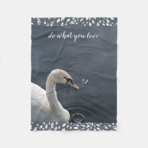Young Swan  Feather Fleece Blanket
