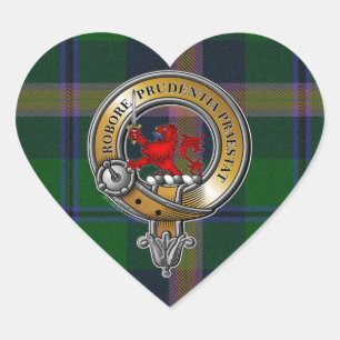 Young Tartan & Badge Heart Sticker