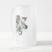 Young Tartan Lion Frosted Glass Beer Mug (Front Left)