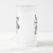Young Tartan Lion Frosted Glass Beer Mug (Center)