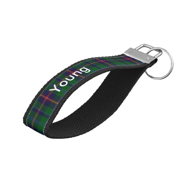 Young Tartan Plaid Wrist Key Chain (Angled Up)
