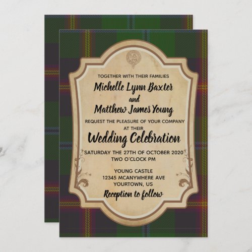 Young Tartan Wedding Invitation