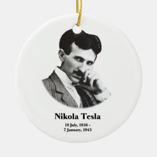 Young Tesla Ceramic Ornament