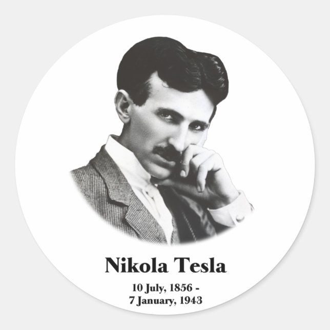 Young Tesla Classic Round Sticker (Front)
