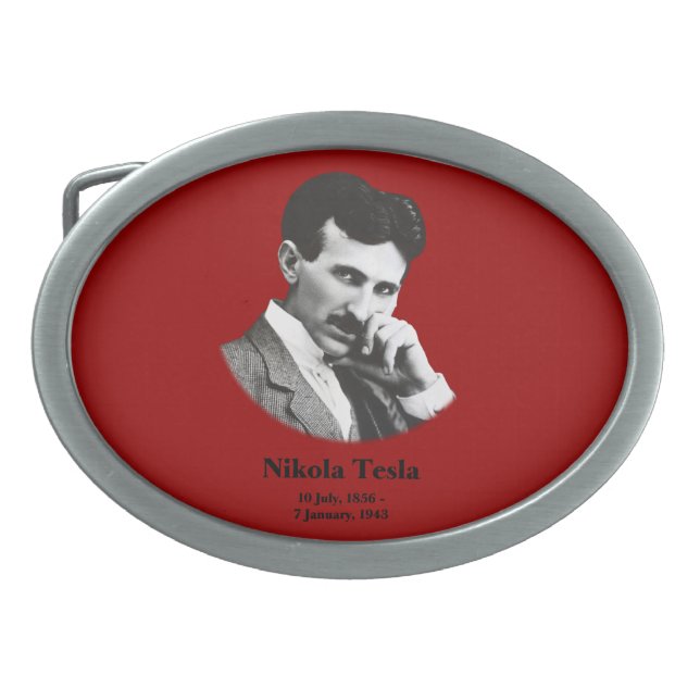 Young Tesla Oval Belt Buckle (Front)