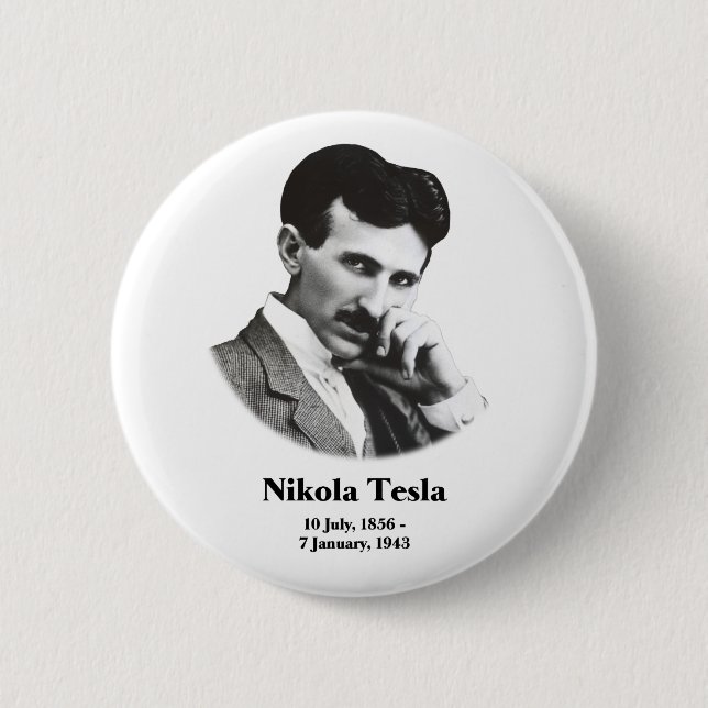 Young Tesla Pinback Button (Front)