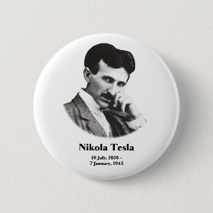 Young Tesla Pinback Button