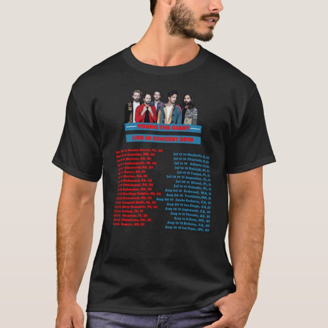 YOUNG THE GIANT TOUR 2019 T-Shirt (Front)