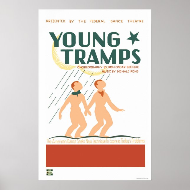 Young Tramps Dance 1936 WPA Poster (Front)