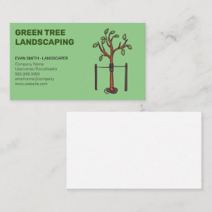 Young Tree Growing Landscaping Business Card