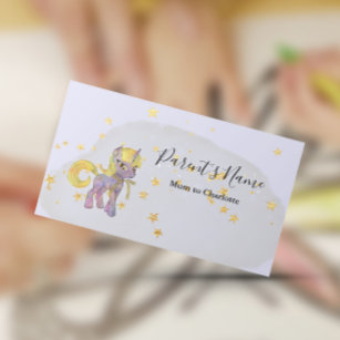 Young Unicorn and Golden Stars Business Card