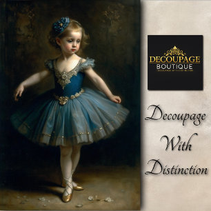 Young Vintage Ballerina in Blue Tutu Decoupage Tissue Paper