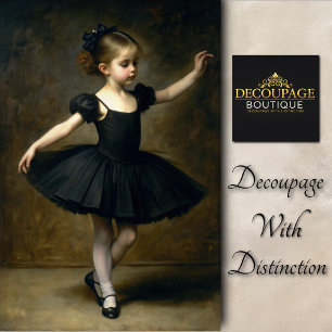 Young Vintage ballet dancer in Black Decoupage Tissue Paper