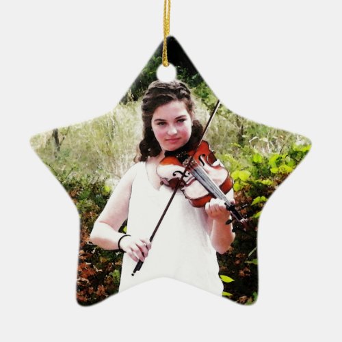 Young Violinist Ceramic Ornament