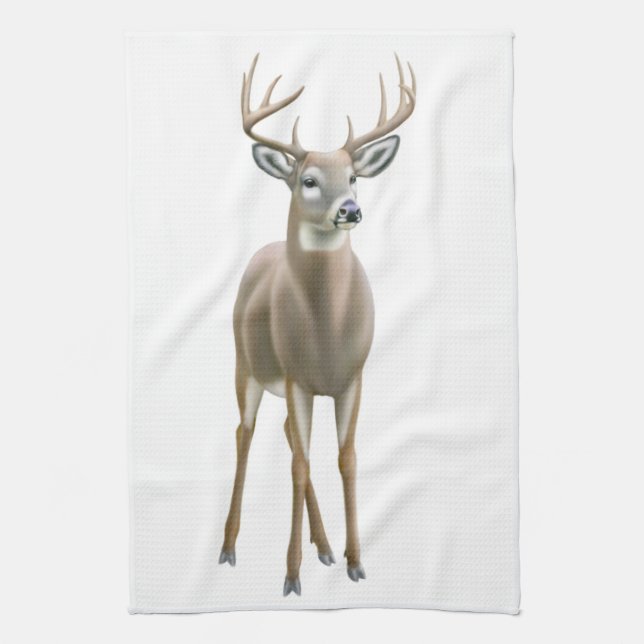 Young Whitetail Buck Kitchen Towel (Vertical)