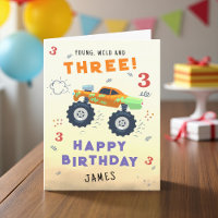Young Wild 3rd Birthday Kids Monster Car Trucks