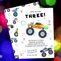 Young Wild 3rd Birthday Kids Monster Car Trucks