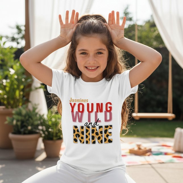 Young Wild and Nine Leopard Birthday T-Shirt (Creator Uploaded)