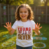Young Wild and Seven Leopard Print Birthday Girl 
