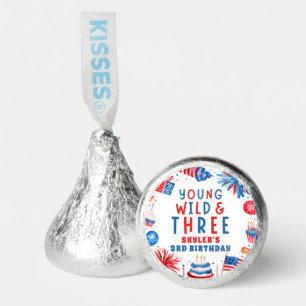 Young Wild and Three 4th of July 3rd Birthday Hershey®'s Kisses®