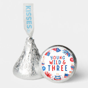 Young Wild and Three 4th of July 3rd Birthday Hershey®'s Kisses®