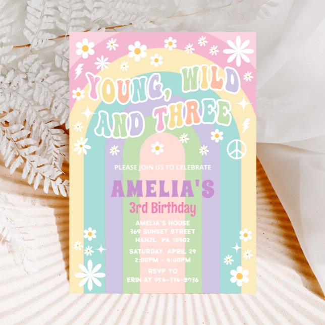 Young Wild and Three Birthday Invite | Girl Party (Creator Uploaded)